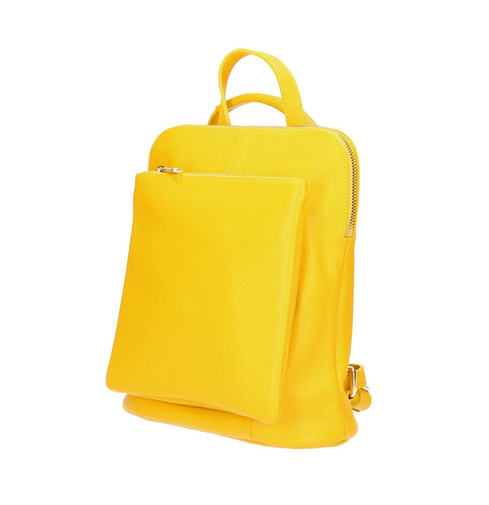 Dámský kožený batoh MI899 žlutý Made in Italy