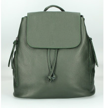 Zaino in pelle 420 verde bottiglia Made in Italy