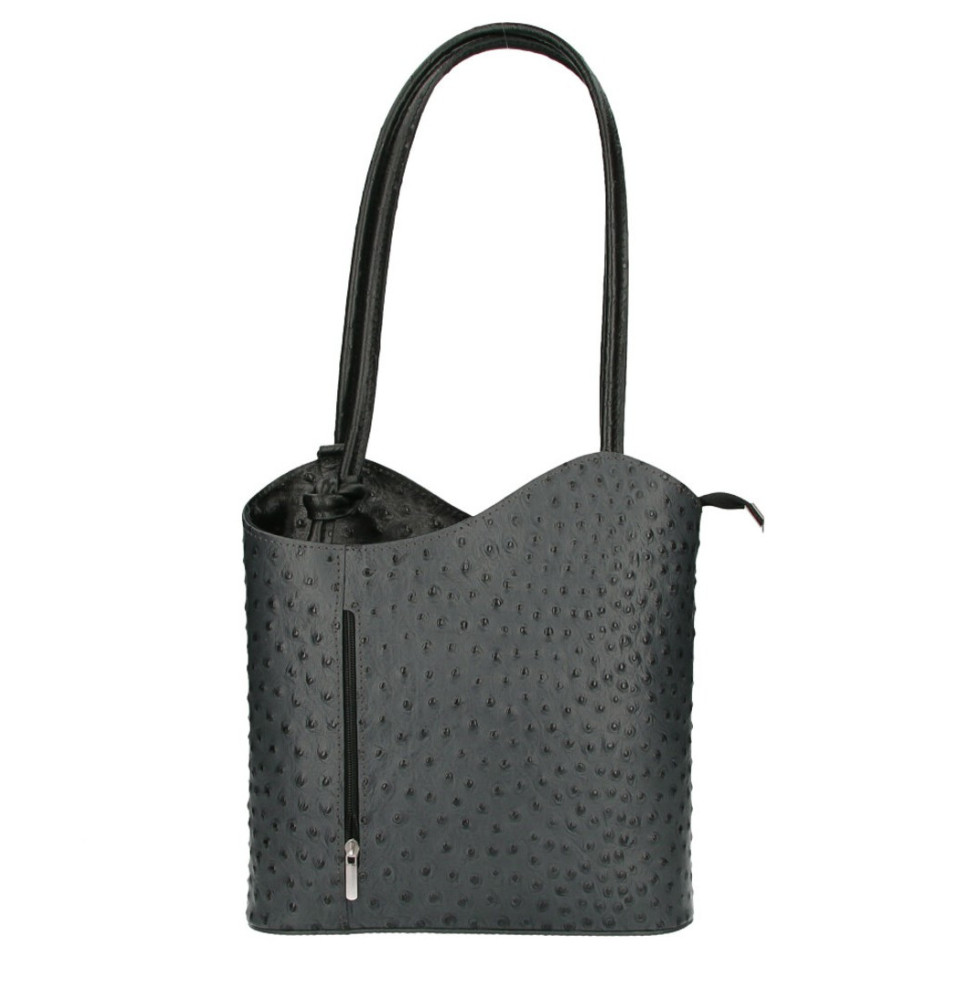 kožená kabelka na rameno/batoh 1260 černá Made in Italy