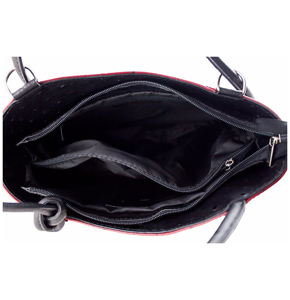Kožená kabelka na rameno/batoh 1260 červená Made in Italy Červená