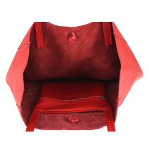 Genuine Leather Maxi Bag 396 fuxia