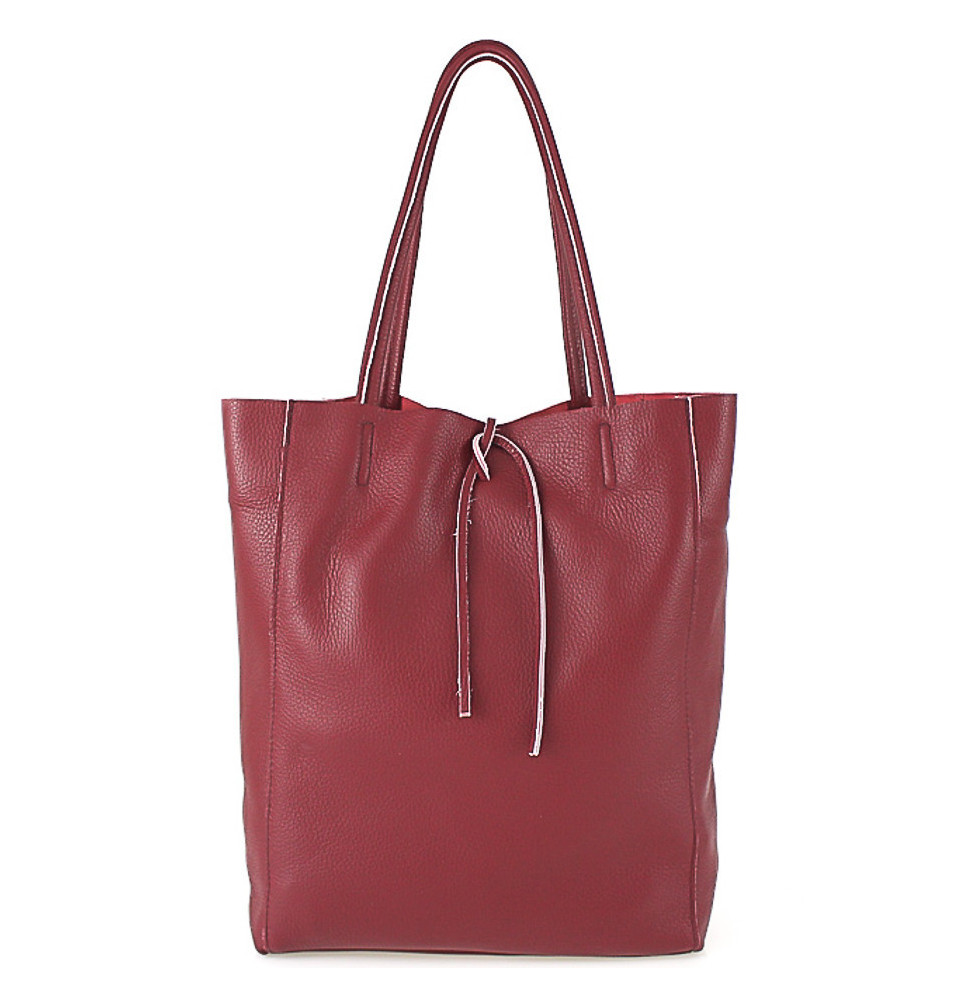 Maxi Borsa in pelle 396 rosso scuro