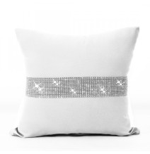 Pillowcase with zircons 40x40 cm white