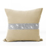Pillowcase with zircons 40x40 cm beige