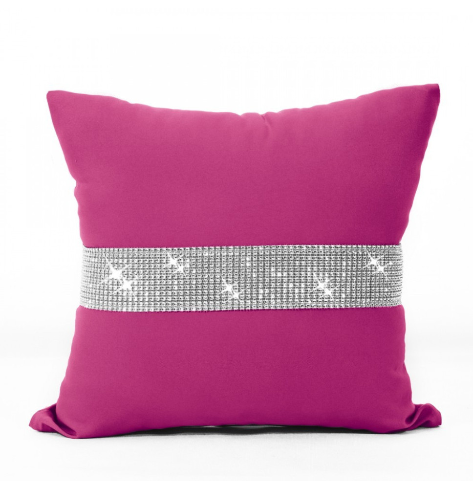 Pillowcase with zircons 40x40 cm dark pink