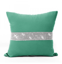 Pillowcase with zircons 40x40 cm sea color