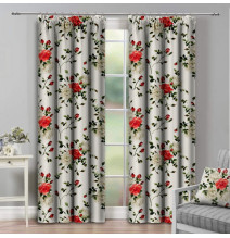 Tenda con nastro 140x250 cm beige con fiori