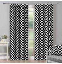 Tenda con nastro 140x250 cm nero+bianco, romby