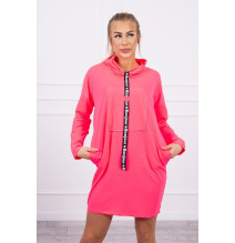 Šaty s kapucí Bonjour MI0153 neónově růžové