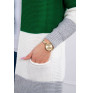 Dámsky sveter so širokými pruhmi  MI2019-12 zelený