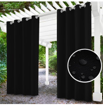 Garden curtain on rings on the terrace MIG01 black