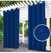 Garden curtain on rings on the terrace MIG05 azure blue