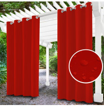 Garden curtain on rings on the terrace MIG10 red