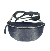 Bauchtasche echtes Leder MI163 dunkelblau Made in Italy