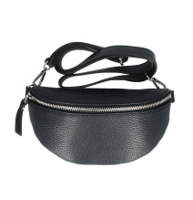 Marsupio in vera pelle MI163 nero Made in Italy