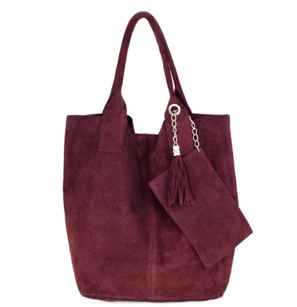 Genuine Leather Maxi Bag  804 bordeaux