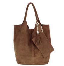 Maxi Borsa in pelle scamosciata 804 marrone