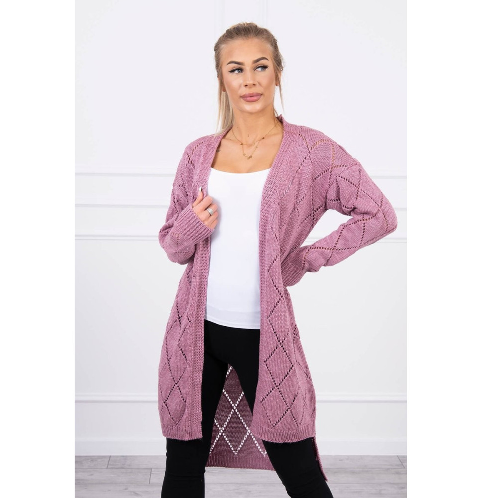 Women's sweater with geometric pattern MI2020-4 dark pink