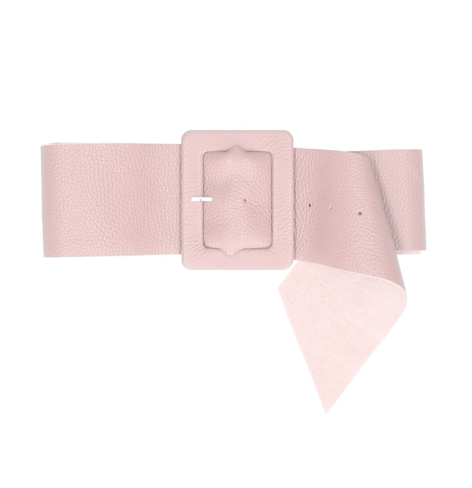 Women leather belt 339 Made in Italy powder pink