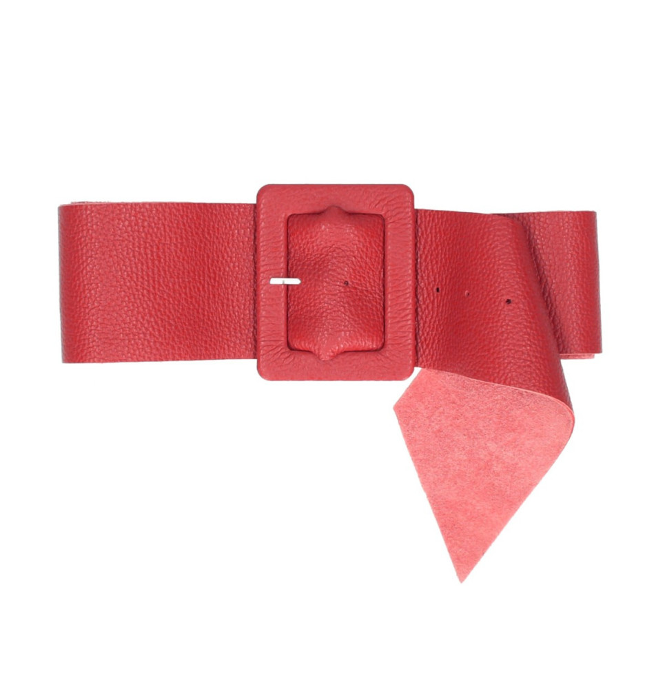 Women leather belt 339 Made in Italy red