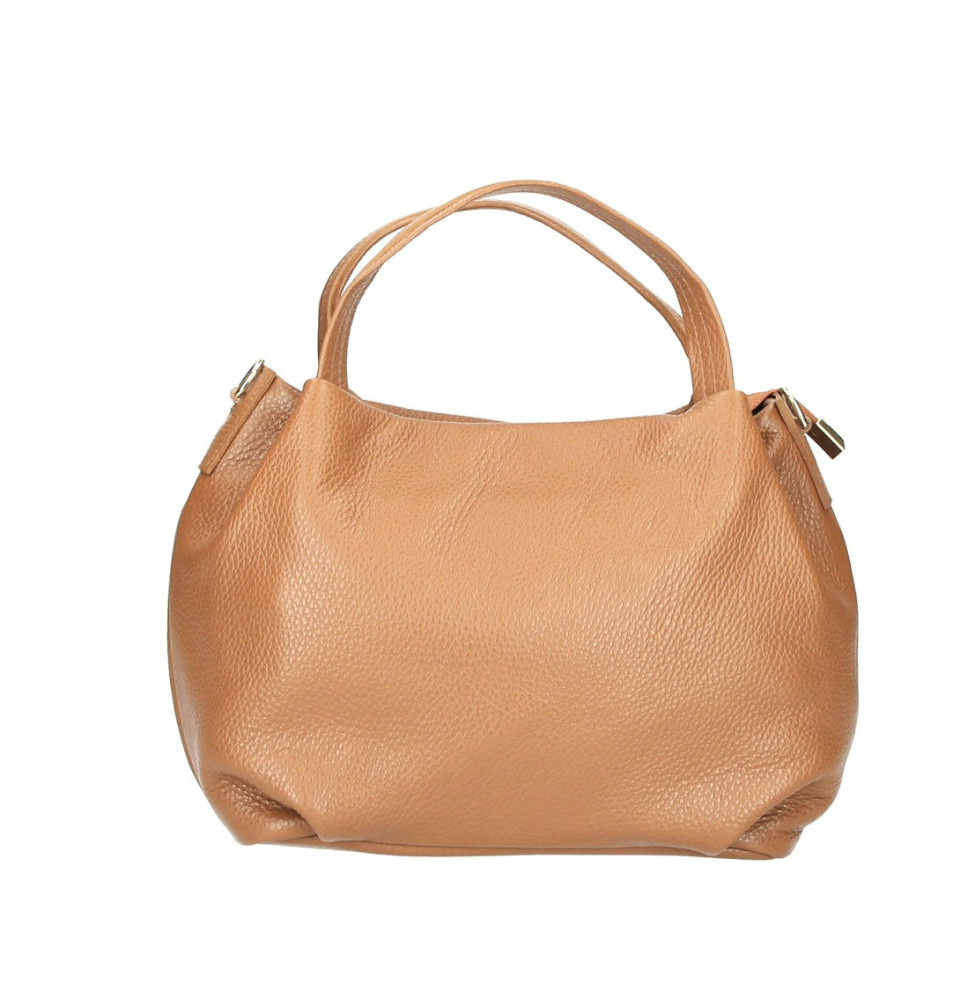 Genuine Leather Handbag 784 cognac