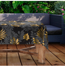 Waterproof garden tablecloth MIGD276 black with leaves