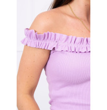 Tričko so zdobenými ramienkami MI9096 fialové