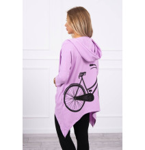 Women's sweatshirt with print of bicycle MI9139 purple