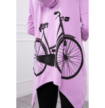 Women's sweatshirt with print of bicycle MI9139 purple