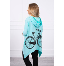 Women's sweatshirt with print of bicycle MI9139 mint