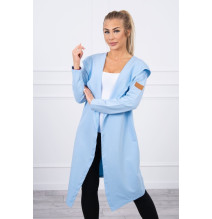 Dámsky kardigán s kapucňou MI9077 modrý