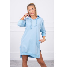 Dress with extended back and with e hood MI9078 blue