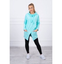 Dámska tunika s prekladanou prednou časťou oversize MI0017 mätová