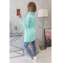 Dámska tunika s prekladanou prednou časťou oversize MI0017 mätová