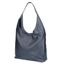 Leather shoulder bag 590 dark blue