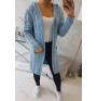 Women's sweater with hood and pockets MI2019-24 sky blue