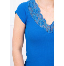Women T-shirt MI8987 azure blue