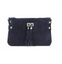 Genuine Leather Handbag 812 blue
