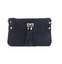 Genuine Leather Handbag 812 blue