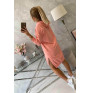 Dress with extended back and with e hood MI9078 apricot