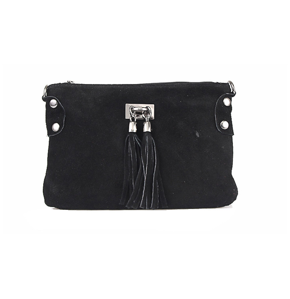 Genuine Leather Handbag 812 black