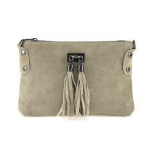 Borsa a mano in vera pelle 812 taupe