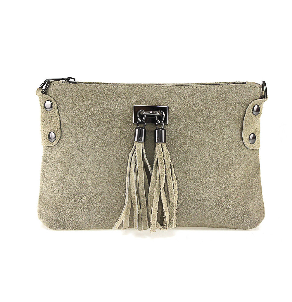 Genuine Leather Handbag 812 taupe