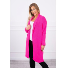 Dámsky sveter s rukávmi typ netopiera MI2019-13 neónovo ružový