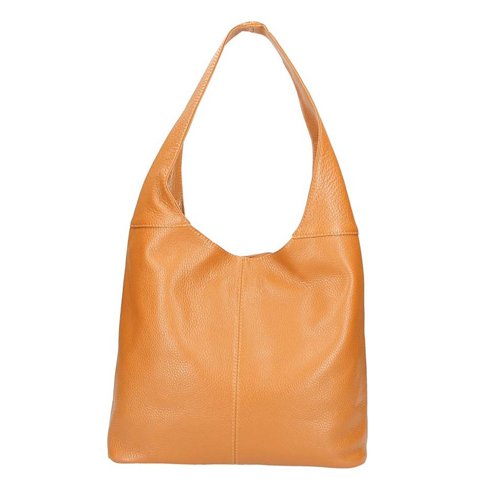 Oranžová kožená kabelka na rameno 590 MADE IN ITALY Oranžová