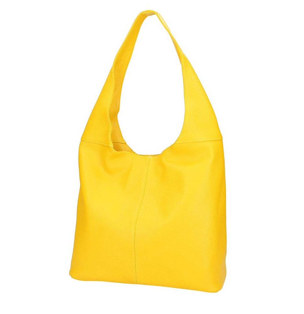 Žlutá kožená kabelka na rameno 590