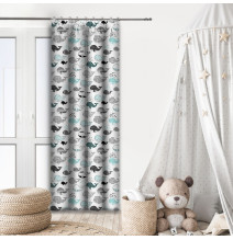 Tenda con nastro 140x250 cm bianco con le balene