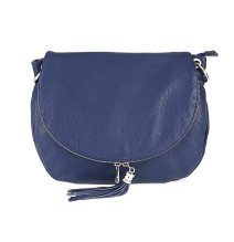 Genuine Leather Shoulder Bag 411 blue Made in Italy