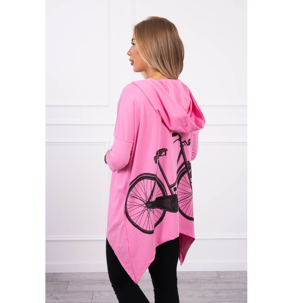 Felpa da donna con stampa bicicletta MI9139 rosa chiaro