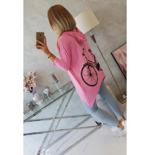 Felpa da donna con stampa bicicletta MI9139 rosa chiaro